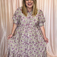 Perfect Purple Primrose Curvy Floral Midi Dress