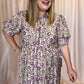 Perfect Purple Primrose Curvy Floral Midi Dress