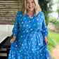 Petal Pop Plus-Size Floral Drawstring Midi Dress