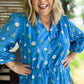 Petal Pop Plus-Size Floral Drawstring Midi Dress