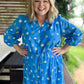 Petal Pop Plus-Size Floral Drawstring Midi Dress