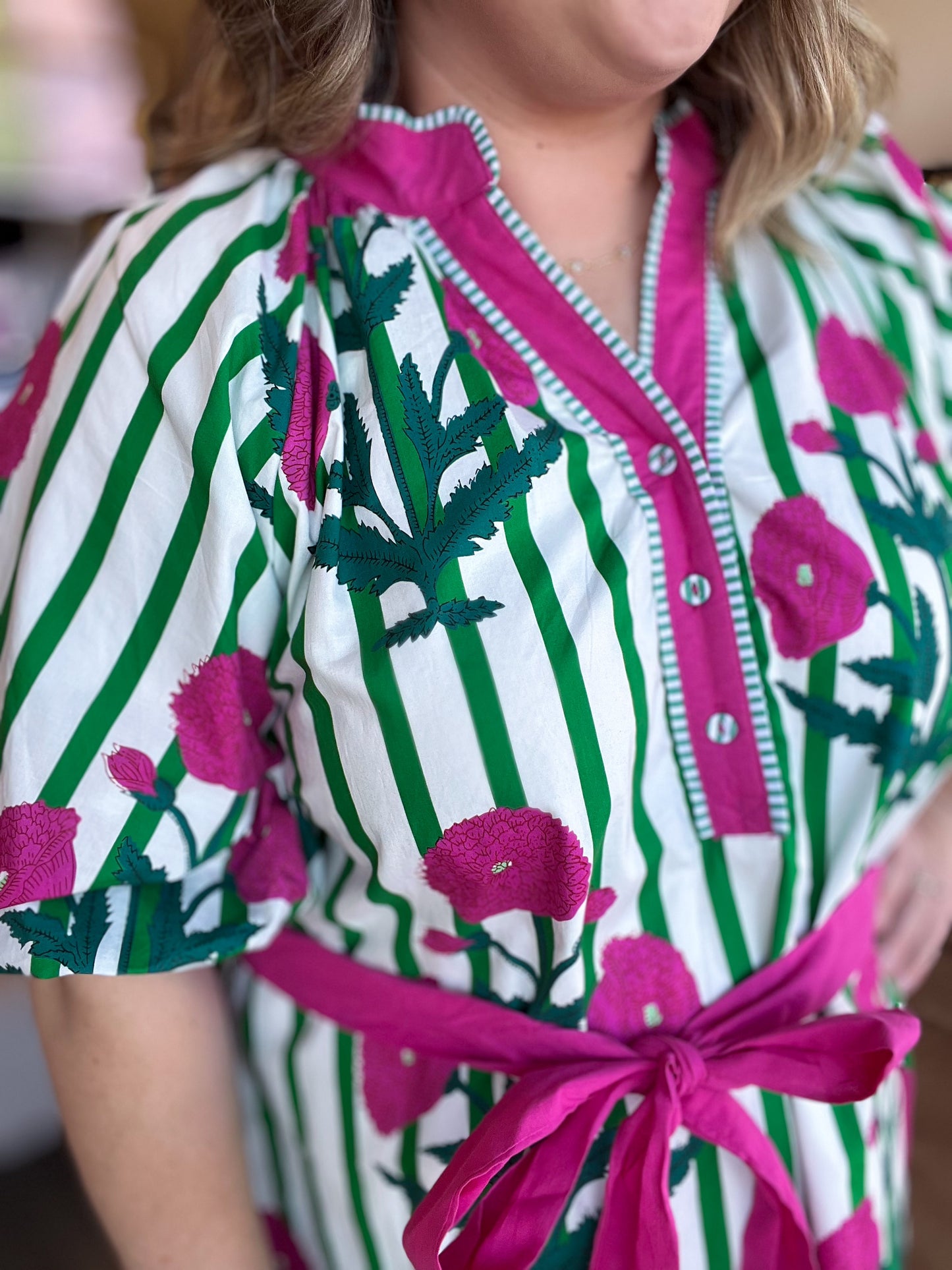 Petals & Posies Curvy Green Midi Dress