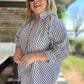 Picnic Pinstripe Curvy Navy Stripe Top