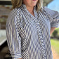 Picnic Pinstripe Curvy Navy Stripe Top