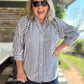 Picnic Pinstripe Curvy Navy Stripe Top