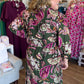 Pine & Paisley Curvy Olive Floral Collared Midi Dress