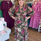 Pine & Paisley Curvy Olive Floral Collared Midi Dress