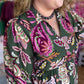 Pine & Paisley Curvy Olive Floral Collared Midi Dress