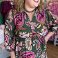 Pine & Paisley Curvy Olive Floral Collared Midi Dress