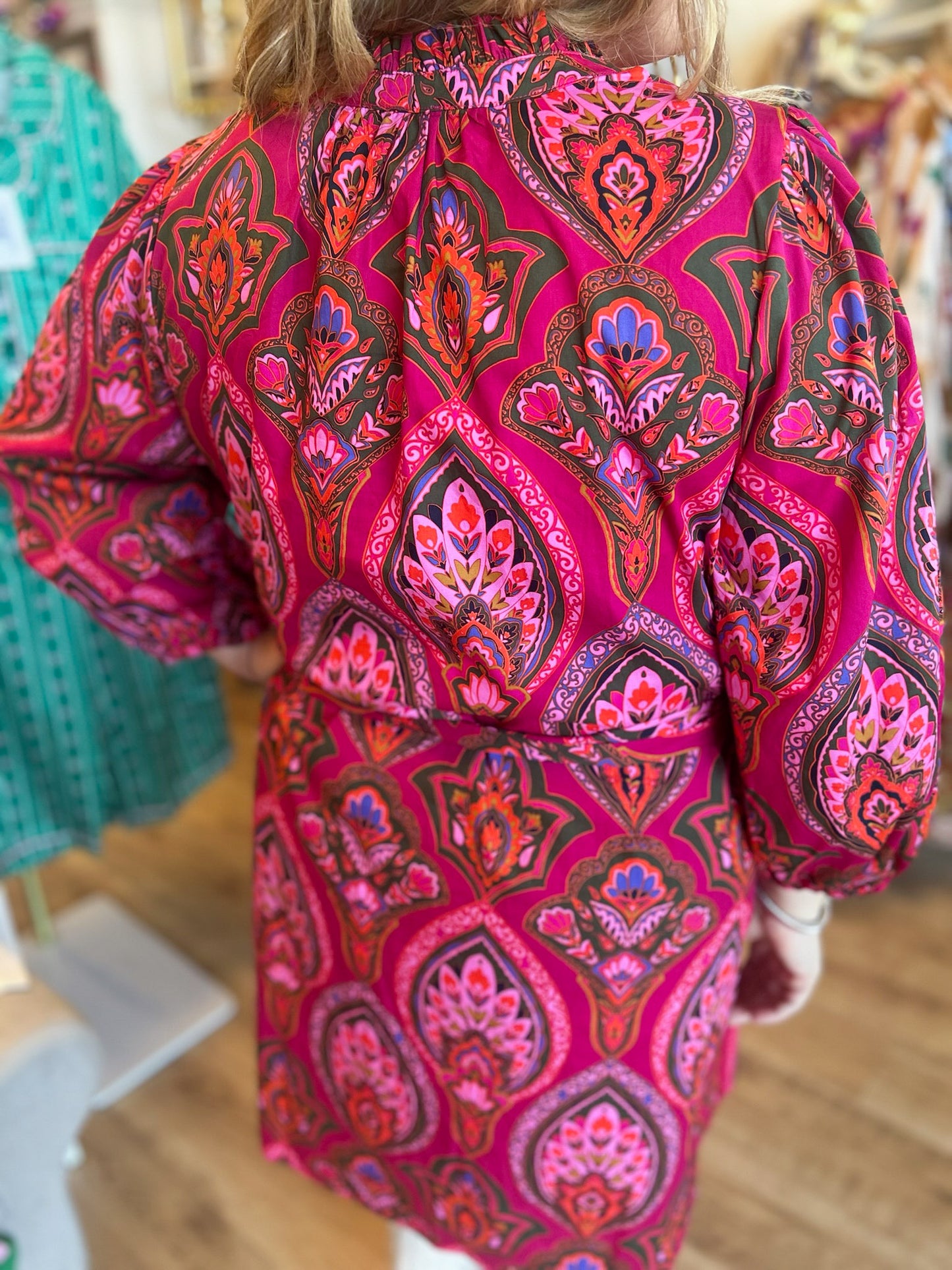 Pink Cornucopia Plus-Size Paisley Dress