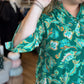 Playful Paisley Princess Curvy Green Midi Dress