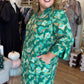 Playful Paisley Princess Curvy Green Midi Dress