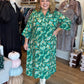 Playful Paisley Princess Curvy Green Midi Dress