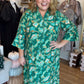 Playful Paisley Princess Curvy Green Midi Dress