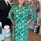 Playful Paisley Princess Curvy Green Midi Dress