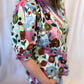 Playful Pansies Curvy Pink Floral Top