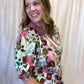 Playful Pansies Curvy Pink Floral Top