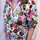 Playful Pansies Curvy Pink Floral Top