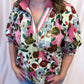 Playful Pansies Curvy Pink Floral Top