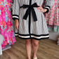 Polished & Preppy Contrast Pinstripe Dress