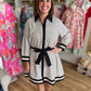 Polished & Preppy Contrast Pinstripe Dress