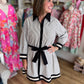 Polished & Preppy Contrast Pinstripe Dress