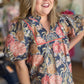 Posh Paisley Curvy Floral Peasant Blouse