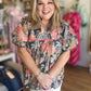 Posh Paisley Curvy Floral Peasant Blouse