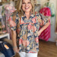 Posh Paisley Curvy Floral Peasant Blouse