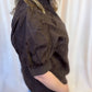 Precious Petals Curvy Brown Embroidered Floral Top