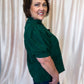 Precious Petals Curvy Green Embroidered Floral Top