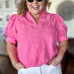 Precious Petals Curvy Pink Embroidered Floral Top