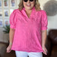 Precious Petals Curvy Pink Embroidered Floral Top