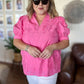 Precious Petals Curvy Pink Embroidered Floral Top