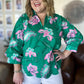 Provence Petal Curvy Green Floral Top