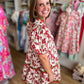 Pumpkin Spice Curvy Rust Floral Mini Dress