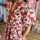 Pumpkin Spice Curvy Rust Floral Mini Dress