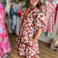 Pumpkin Spice Curvy Rust Floral Mini Dress