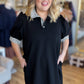 Put Me In, Coach Curvy Black Stripe Collar Dress