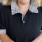 Put Me In, Coach Curvy Black Stripe Collar Dress