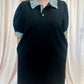 Put Me In, Coach Curvy Black Stripe Collar Dress