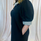 Put Me In, Coach Curvy Black Stripe Collar Dress