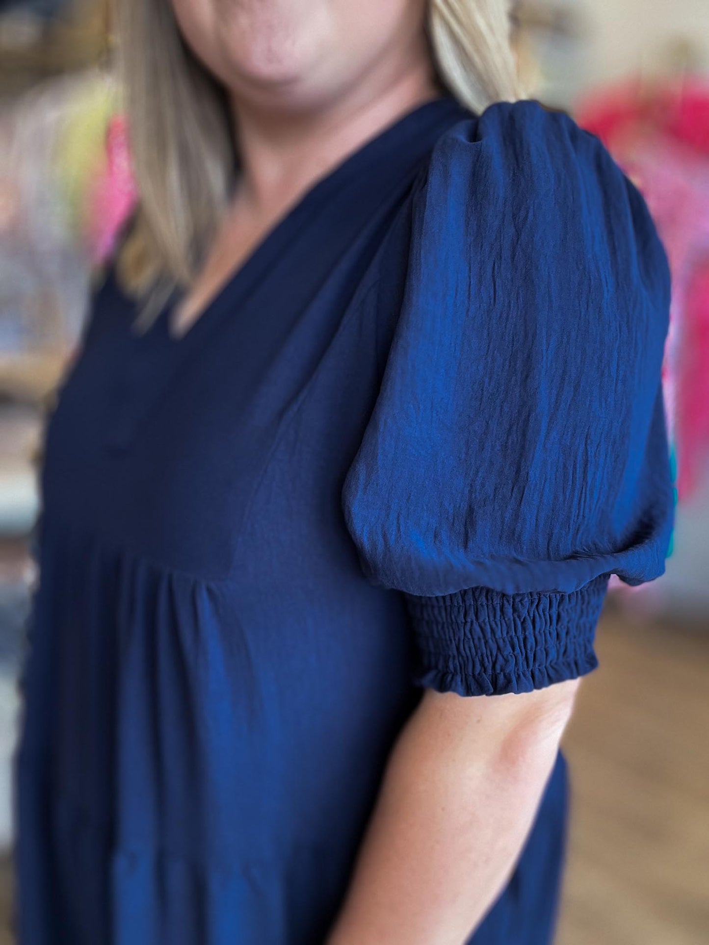 Quiet Luxury Curvy Navy Midi Dress