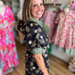 Quintessentially Quaint Navy Floral Midi Dress