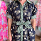 Quintessentially Quaint Navy Floral Midi Dress