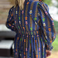 Raindrops on Roses Curvy Midnight Long Sleeve Maxi Dress