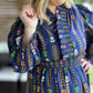 Raindrops on Roses Curvy Midnight Long Sleeve Maxi Dress