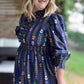 Raindrops on Roses Curvy Midnight Long Sleeve Maxi Dress