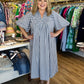 Red, White & Darling Curvy Navy Gingham Midi Dress