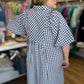 Red, White & Darling Curvy Navy Gingham Midi Dress
